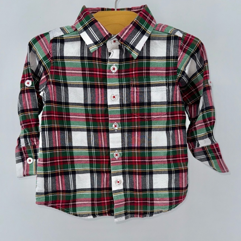 Rugged Butts Christmas Plaid Baby Toddler Boys Shirt